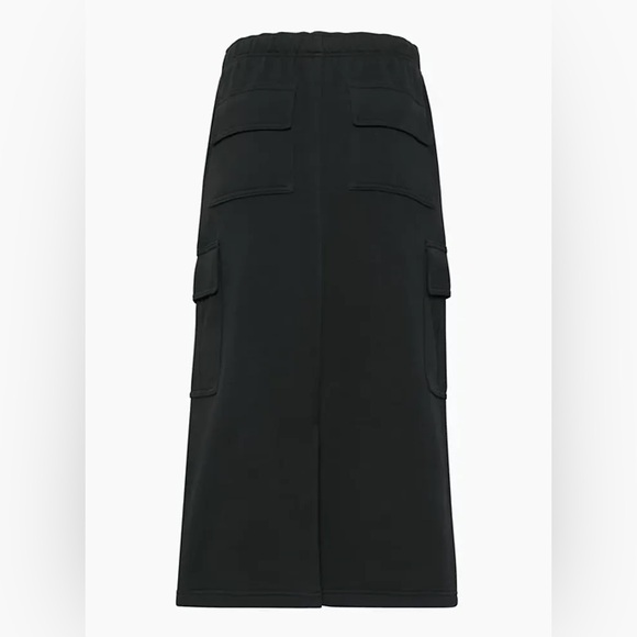 ARITZIA Terry Fleece Cargo MIDI Skirt, Black, size L - Picture 3 of 5